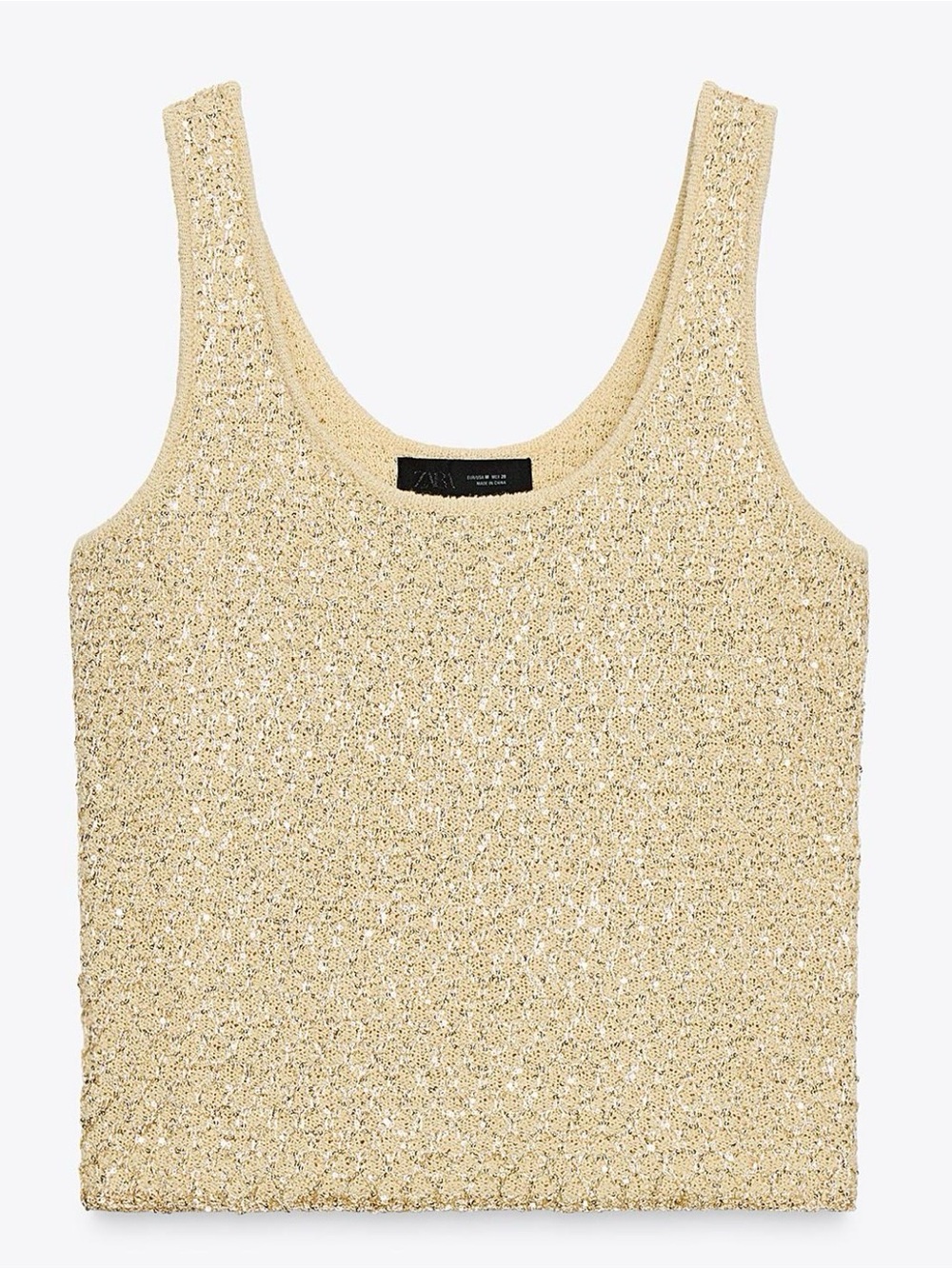 Zara Sparkle Crochet Tank Top - Gold
